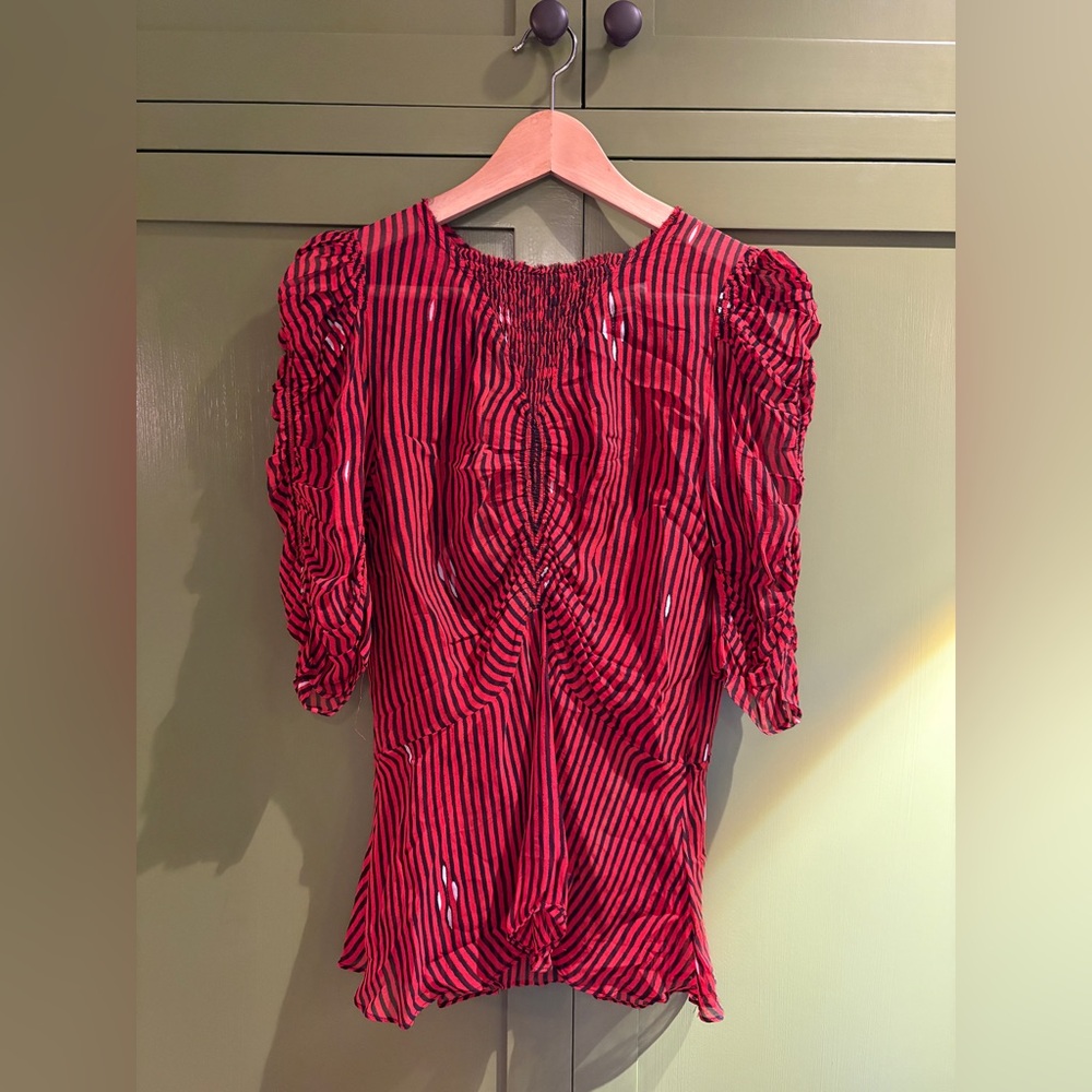 Isabel Marant Red and Black Striped Blouse size 36
